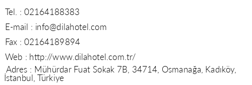 Dila Hotel telefon numaralar, faks, e-mail, posta adresi ve iletiim bilgileri